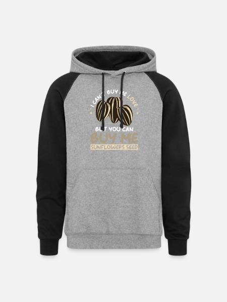 Sunflower Seeds - Unisex Colorblock Hoodie - heather gray/black
