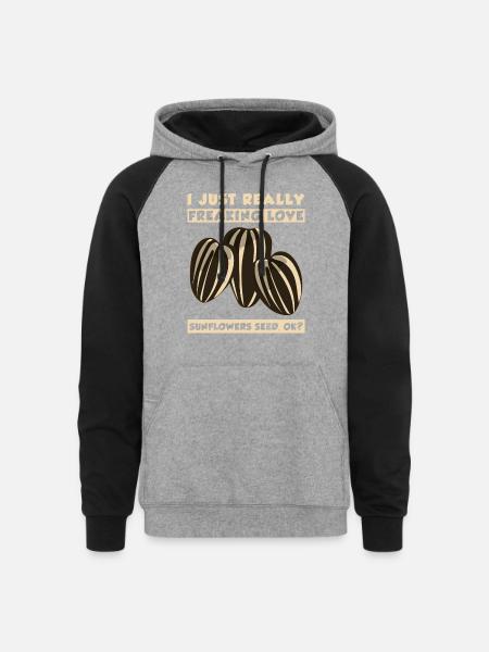 Sunflower Seeds - Unisex Colorblock Hoodie - heather gray/black