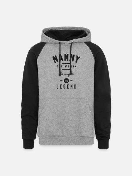 Funny Nanny - Unisex Colorblock Hoodie - heather gray/black