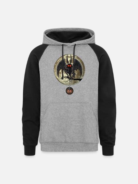 Mothman - Unisex Colorblock Hoodie - heather gray/black