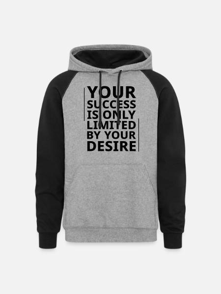 Motivational Quotes For Success - Unisex Colorblock Hoodie - heather gray/black