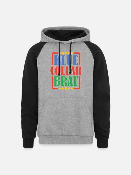Blue Collar Brat 5 - Unisex Colorblock Hoodie - heather gray/black