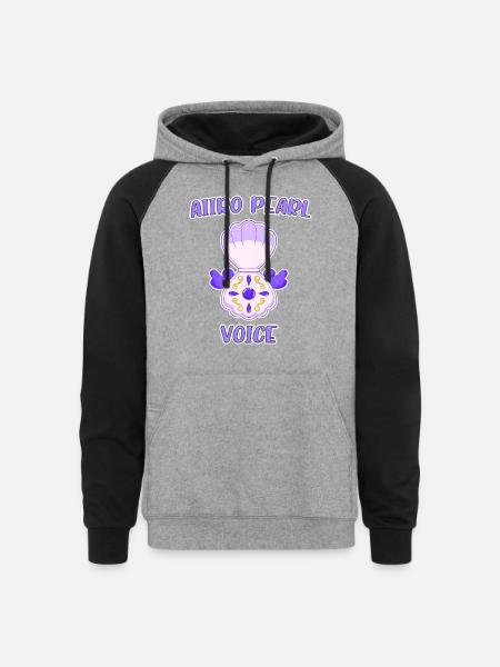 Aiiro Pearl Voice - Unisex Colorblock Hoodie - heather gray/black