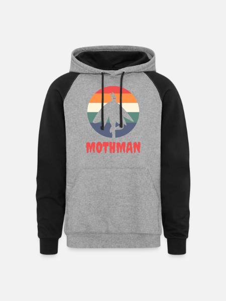 Mothman - Unisex Colorblock Hoodie - heather gray/black