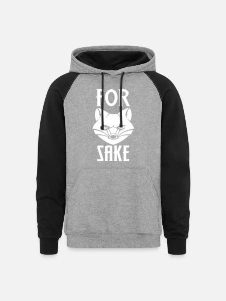 For Fox Sake - Unisex Colorblock Hoodie - heather gray/black