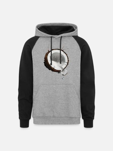 Coconut Realistic - Unisex Colorblock Hoodie - heather gray/black