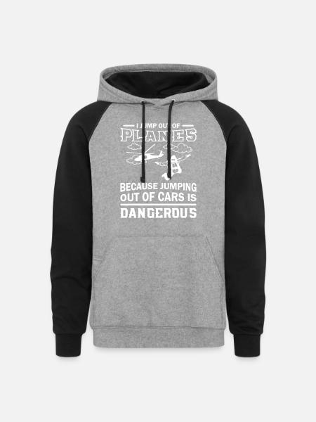 Jump Out Of Planes - Unisex Colorblock Hoodie - heather gray/black