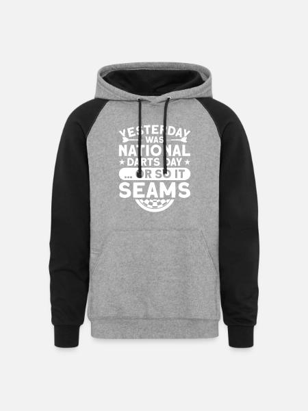 Darts Dart Player - Unisex Colorblock Hoodie - heather gray/black