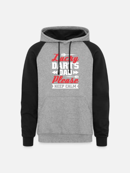 Darts Dart Player - Unisex Colorblock Hoodie - heather gray/black