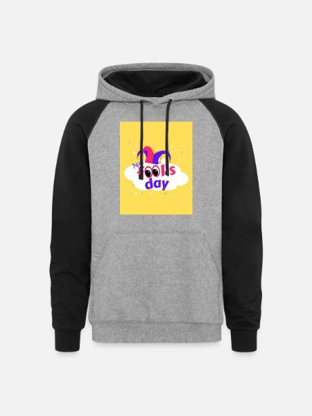 April fool's day - Unisex Colorblock Hoodie - heather gray/black