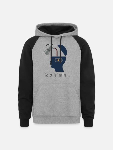 System is loading - Unisex Colorblock Hoodie - heather gray/black