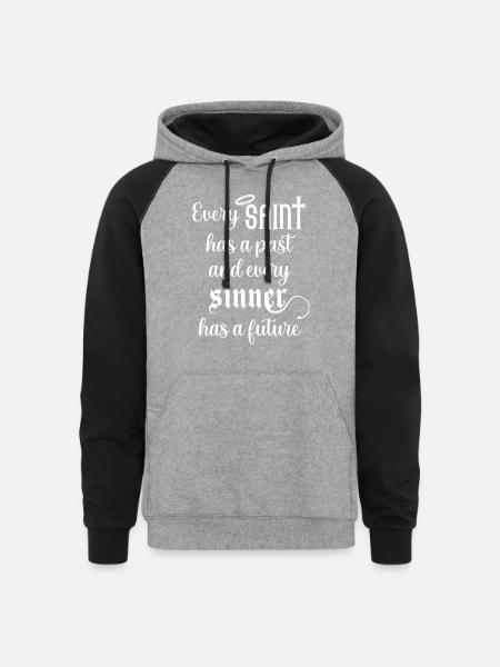 Saints Sinners Oscar Wilde - Unisex Colorblock Hoodie - heather gray/black