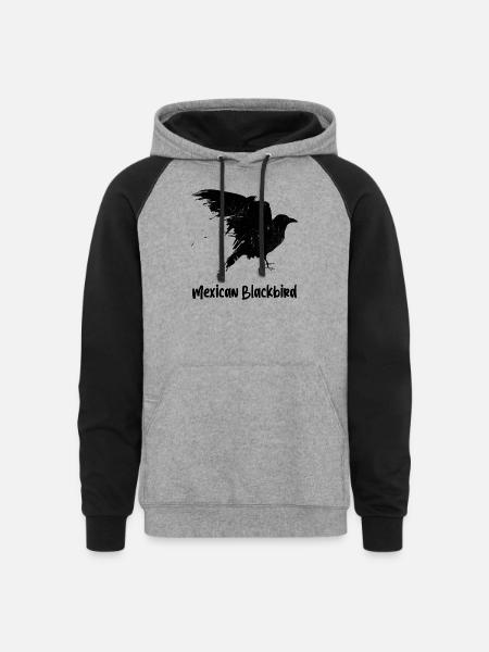 Mexican Blackbird - Unisex Colorblock Hoodie - heather gray/black