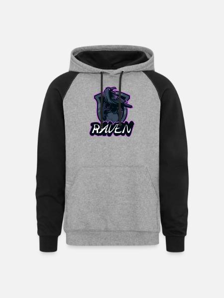 RAVEN - Unisex Colorblock Hoodie - heather gray/black
