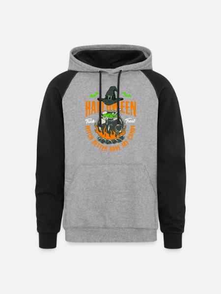 Bubbly Cauldron - Unisex Colorblock Hoodie - heather gray/black
