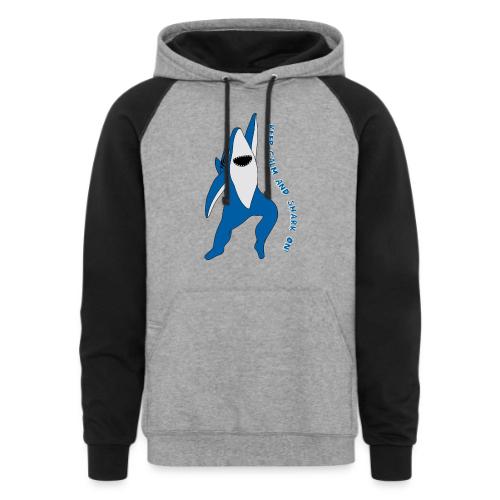 Dancing Shark - Keep Calm - Unisex Colorblock Hoodie