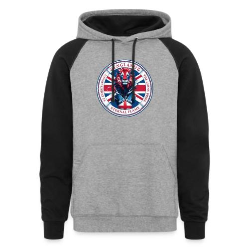 England Lion Emblem T Shirt, Flag Pride Gift - Unisex Colorblock Hoodie