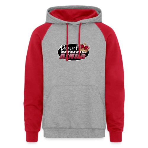 Passport Kings logo for dark shirts - Unisex Colorblock Hoodie