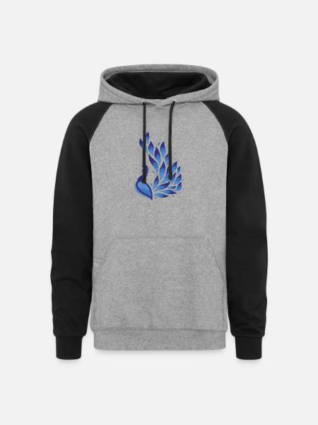 Peacock - Unisex Colorblock Hoodie - heather gray/black