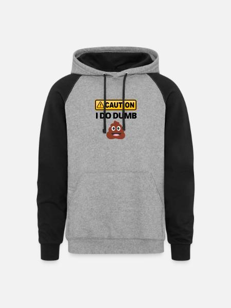 Caution I Do - Unisex Colorblock Hoodie - heather gray/black