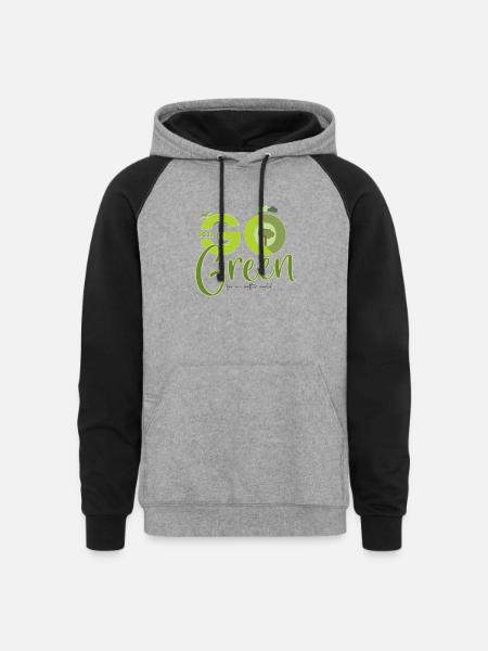 Go Green Design - Unisex Colorblock Hoodie - heather gray/black