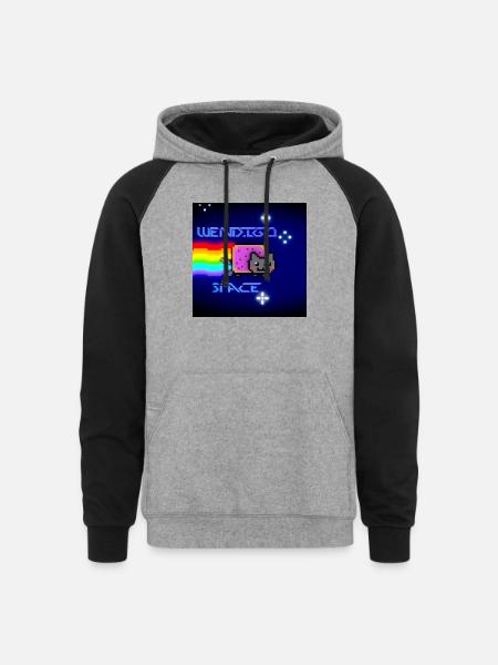 Space - Unisex Colorblock Hoodie - heather gray/black