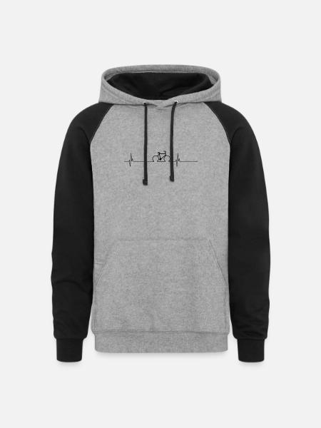 Cycling Cardio - Unisex Colorblock Hoodie - heather gray/black