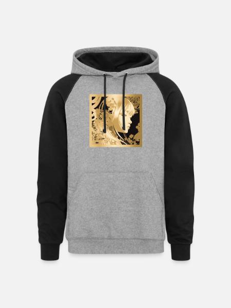 Precious and Sweet - Unisex Colorblock Hoodie - heather gray/black