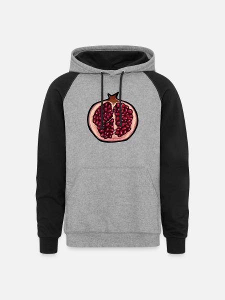 pomegranate - Unisex Colorblock Hoodie - heather gray/black
