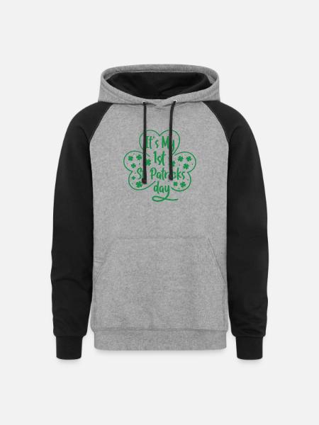 Patricks Day - Unisex Colorblock Hoodie - heather gray/black