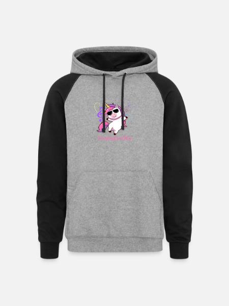 Fantastically - Unisex Colorblock Hoodie - heather gray/black
