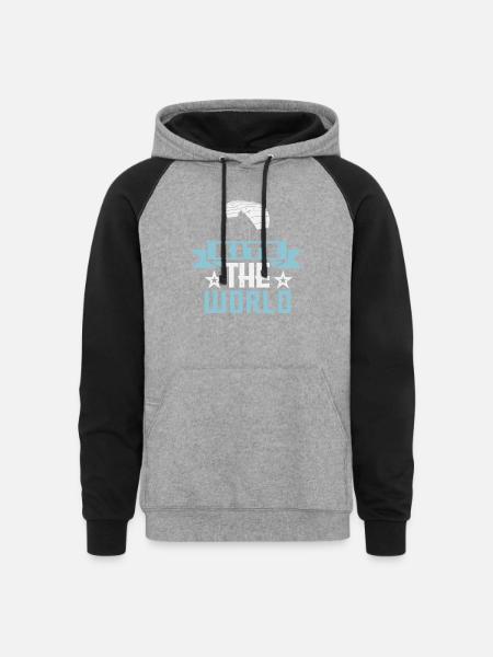 Kite The World - Unisex Colorblock Hoodie - heather gray/black