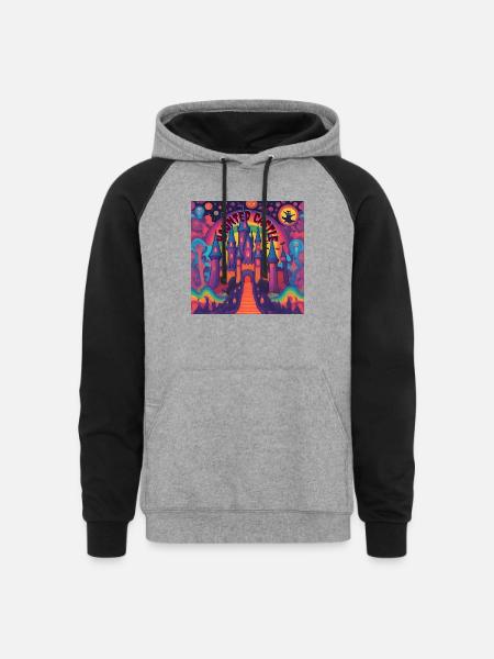 Haunted castle - Unisex Colorblock Hoodie - heather gray/black