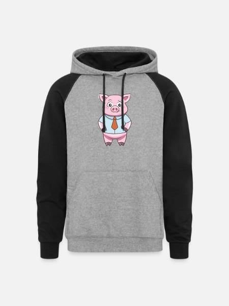 John the lawyer - Unisex Colorblock Hoodie - heather gray/black