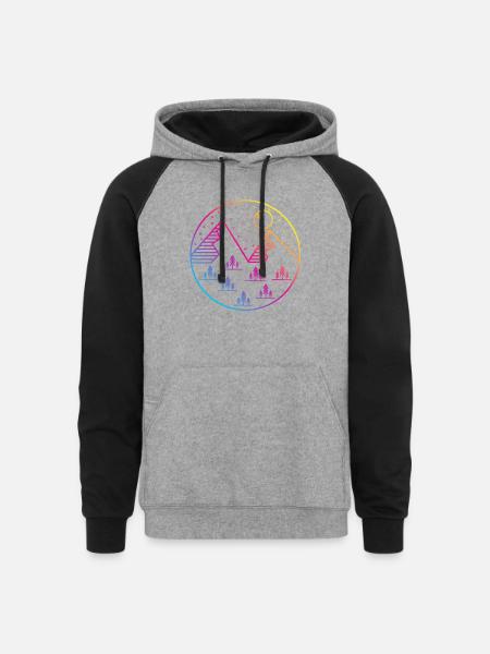 PNW Under the Stars - Unisex Colorblock Hoodie - heather gray/black