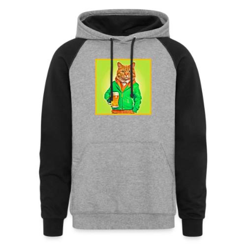 Irish Day Cat: Stylish Jacket Swagger - Unisex Colorblock Hoodie