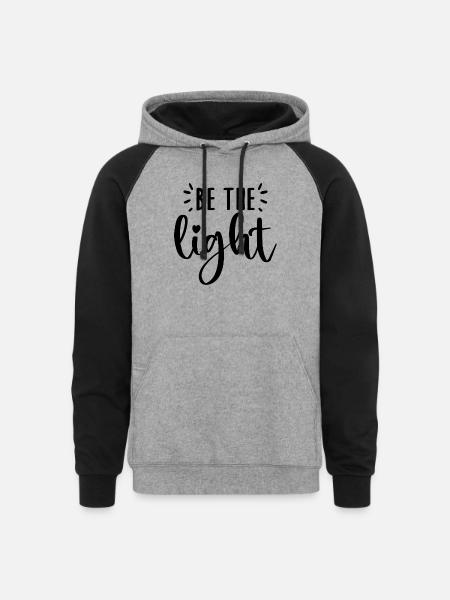 Be The Light - Unisex Colorblock Hoodie - heather gray/black