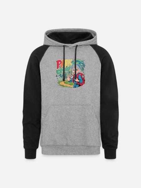 Park explore - Unisex Colorblock Hoodie - heather gray/black