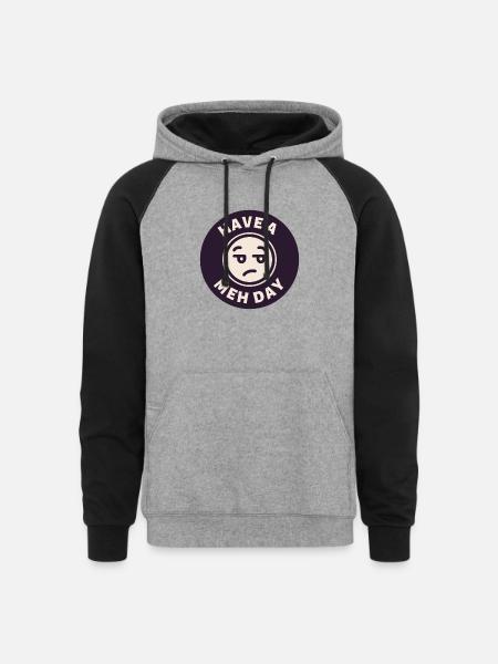 Have a Meh Day - Unisex Colorblock Hoodie - heather gray/black