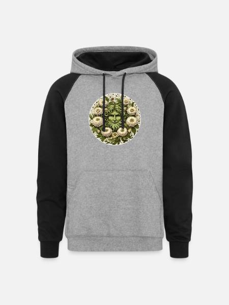The Greenman - Unisex Colorblock Hoodie - heather gray/black