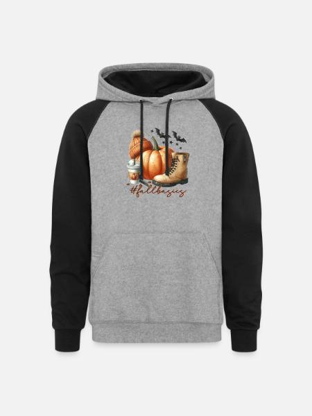 Fall Basics - Unisex Colorblock Hoodie - heather gray/black