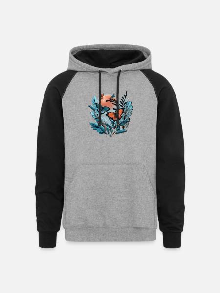 Butterflies planet - Unisex Colorblock Hoodie - heather gray/black
