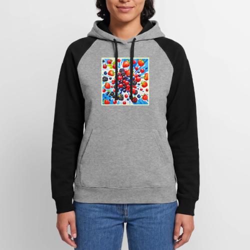 Colorful Berry Fiesta Design - Unisex Colorblock Hoodie