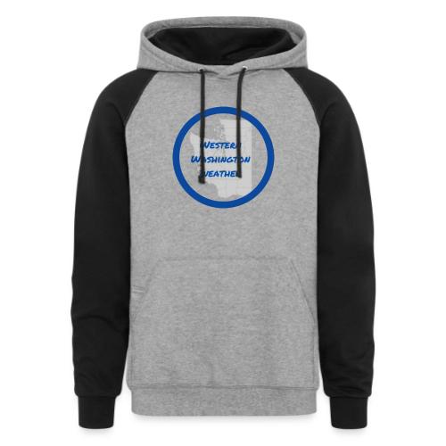 Western Washington Weather Logo - Unisex Colorblock Hoodie