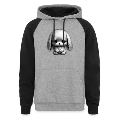 Sad Puppy Meme with Puppy Standing - Unisex Colorblock Hoodie