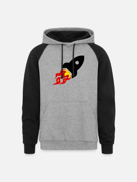 FUSE - Unisex Colorblock Hoodie - heather gray/black