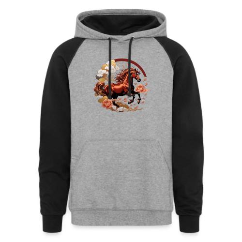 Year of the Horse T Shirt, Lunar New Year Gift - Unisex Colorblock Hoodie