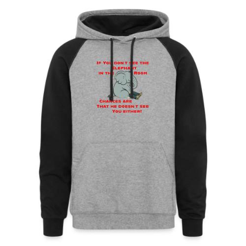 Elephant in the Room Meme - Unisex Colorblock Hoodie