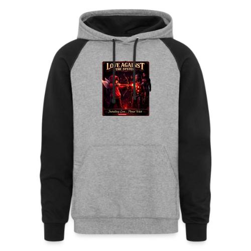 Love Against The System – Cyberpunk Art - Unisex Colorblock Hoodie