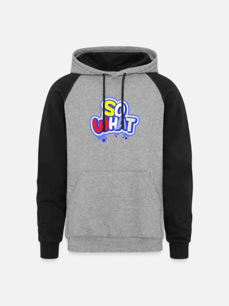 So What - Unisex Colorblock Hoodie - heather gray/black